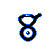 Animated gif of a shiny Unown V from Pokemon Crystal.